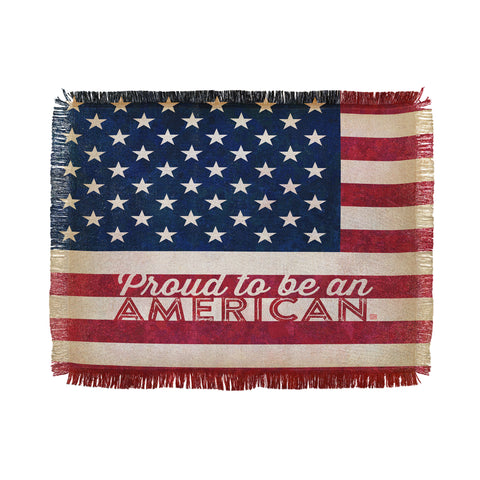 Anderson Design Group Proud To Be An American Flag Throw Blanket