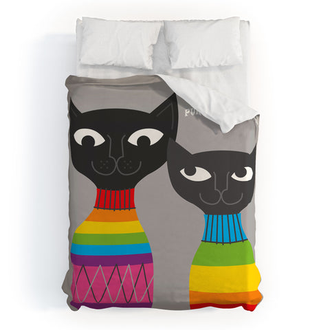 Anderson Design Group Rainbow Cats Duvet Cover