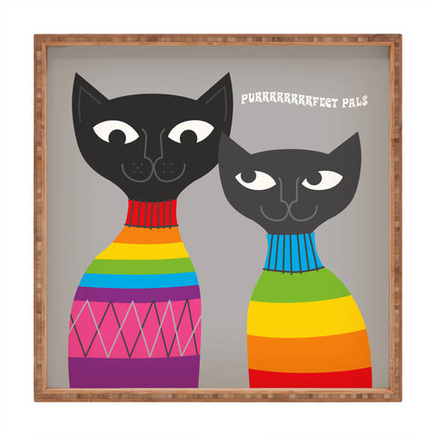 Anderson Design Group Rainbow Cats Square Tray