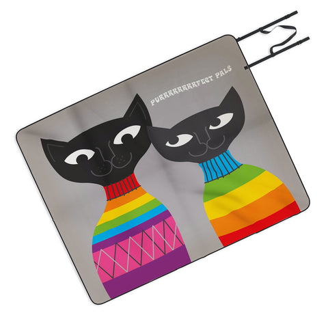 Anderson Design Group Rainbow Cats Picnic Blanket
