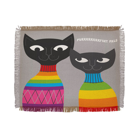 Anderson Design Group Rainbow Cats Throw Blanket