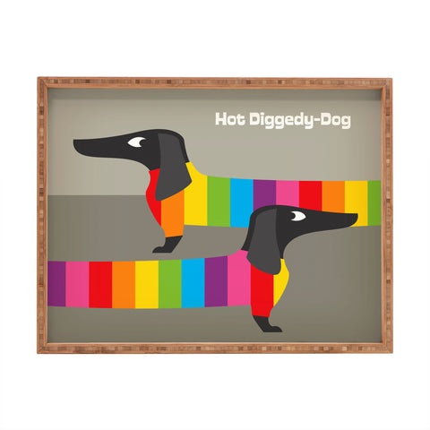 Anderson Design Group Rainbow Dogs Rectangular Tray