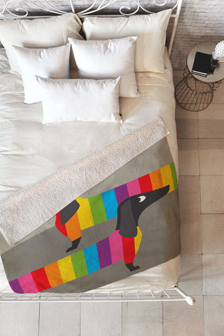 Anderson Design Group Rainbow Dogs Fleece Throw Blanket