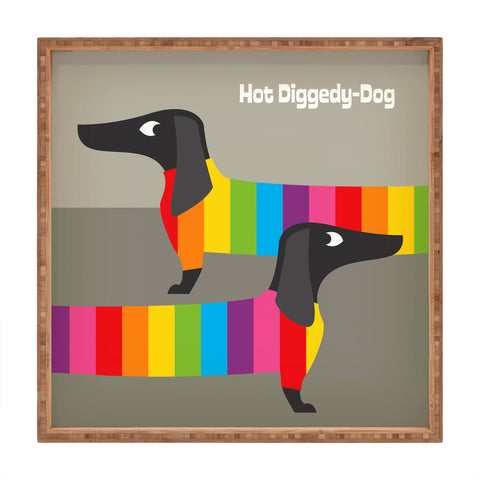 Anderson Design Group Rainbow Dogs Square Tray
