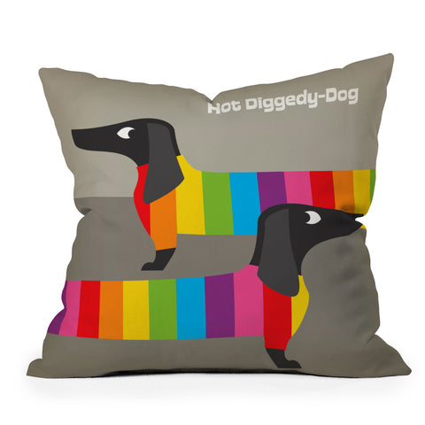 Anderson Design Group Rainbow Dogs Throw Pillow