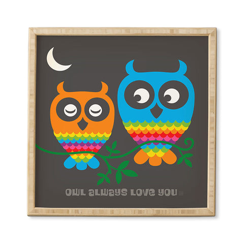Anderson Design Group Rainbow Owls Framed Wall Art