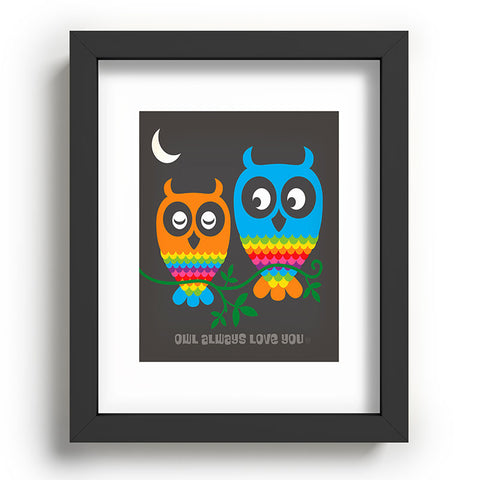 Anderson Design Group Rainbow Owls Recessed Framing Rectangle