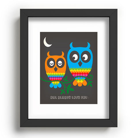 Anderson Design Group Rainbow Owls Recessed Framing Rectangle