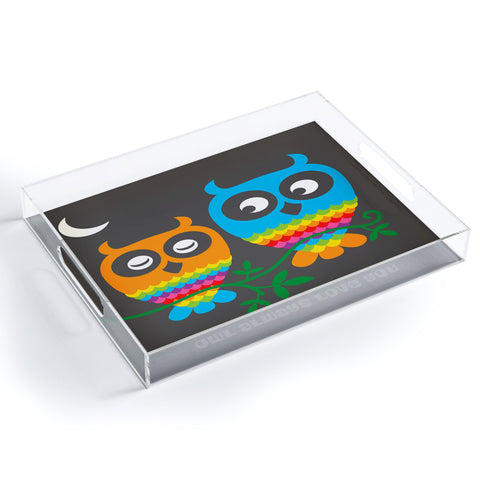 Anderson Design Group Rainbow Owls Acrylic Tray