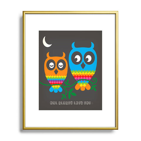 Anderson Design Group Rainbow Owls Metal Framed Art Print