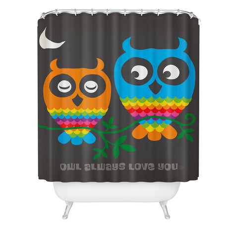 Anderson Design Group Rainbow Owls Shower Curtain