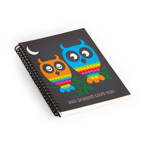 Anderson Design Group Rainbow Owls Spiral Notebook