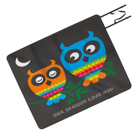 Anderson Design Group Rainbow Owls Picnic Blanket