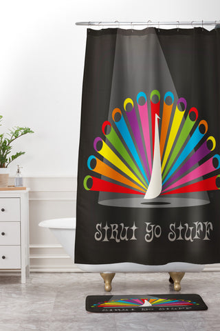 Anderson Design Group Rainbow Peacock Shower Curtain And Mat