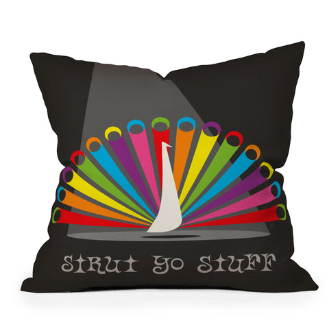 Anderson Design Group Rainbow Peacock Throw Pillow