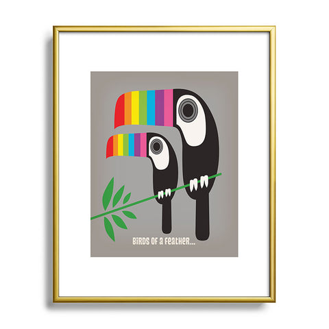 Anderson Design Group Rainbow Toucans Metal Framed Art Print