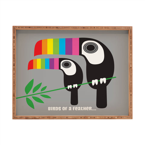 Anderson Design Group Rainbow Toucans Rectangular Tray