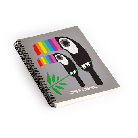 Anderson Design Group Rainbow Toucans Spiral Notebook