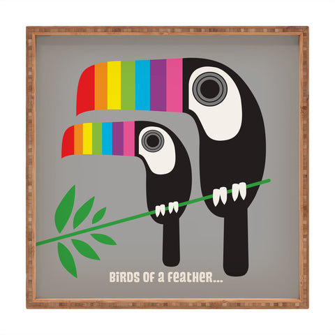 Anderson Design Group Rainbow Toucans Square Tray
