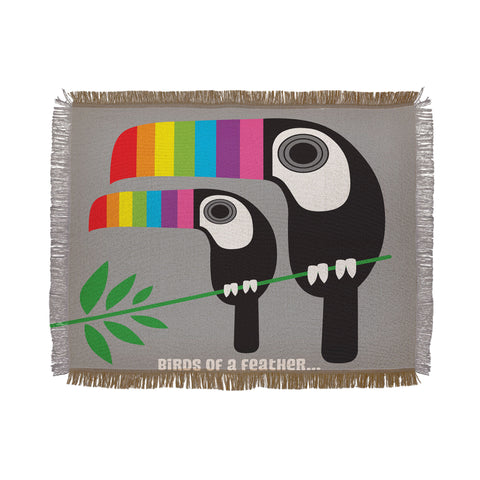 Anderson Design Group Rainbow Toucans Throw Blanket