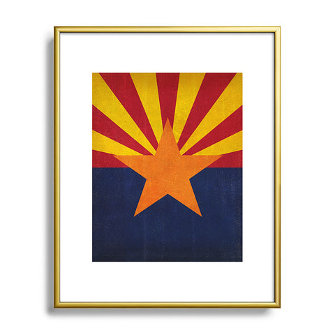Anderson Design Group Rustic Arizona State Flag Metal Framed Art Print