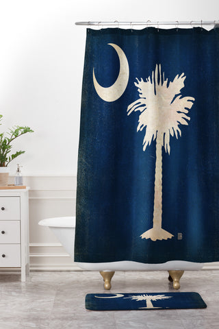 Anderson Design Group Rustic South Carolina State Flag Shower Curtain And Mat