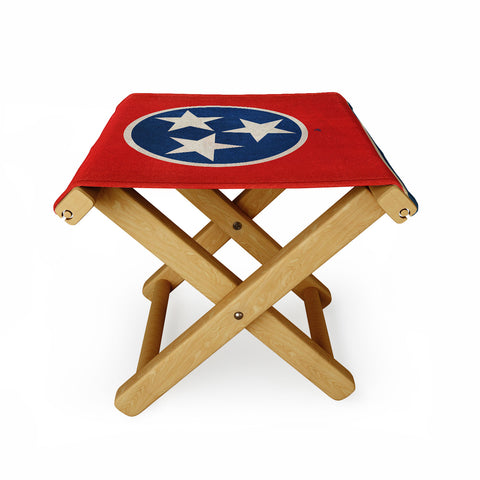 Anderson Design Group Rustic Tennessee State Flag Folding Stool