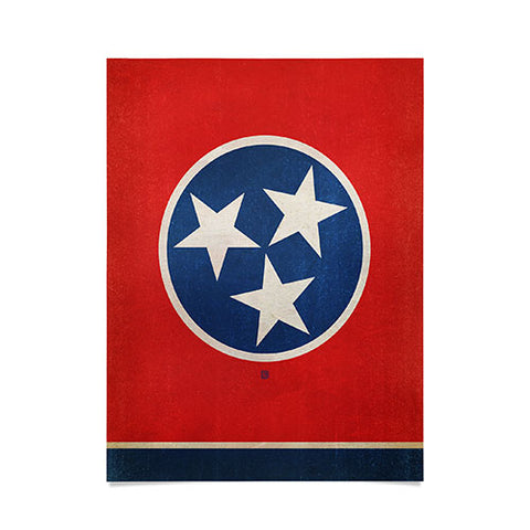 Anderson Design Group Rustic Tennessee State Flag Poster