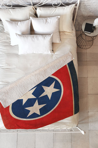 Anderson Design Group Rustic Tennessee State Flag Fleece Throw Blanket