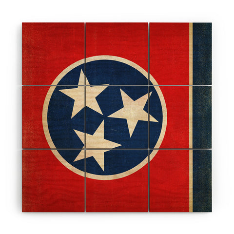 Anderson Design Group Rustic Tennessee State Flag Wood Wall Mural