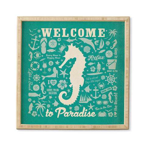 Anderson Design Group Seahorse Pattern Framed Wall Art