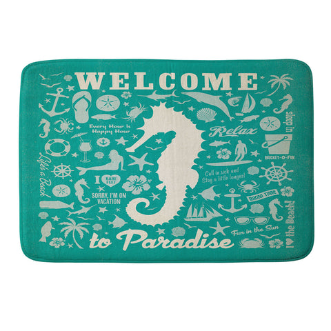 Anderson Design Group Seahorse Pattern Memory Foam Bath Mat