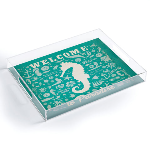 Anderson Design Group Seahorse Pattern Acrylic Tray