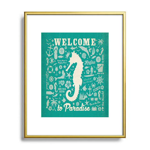 Anderson Design Group Seahorse Pattern Metal Framed Art Print