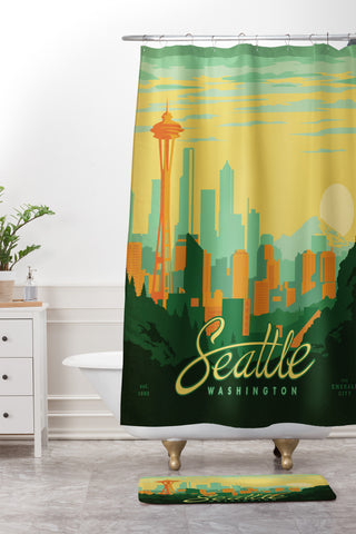 Anderson Design Group Seattle Shower Curtain And Mat