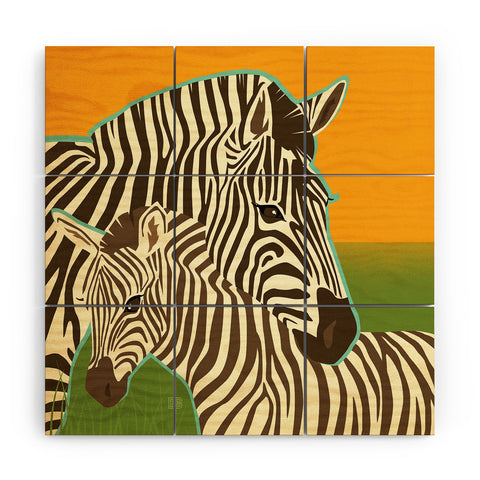 Anderson Design Group Zebras Wood Wall Mural