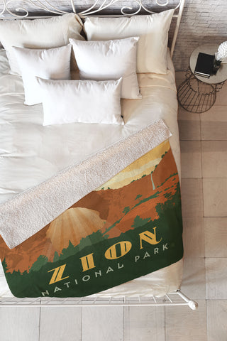 Anderson Design Group Zion National Park Fleece Throw Blanket