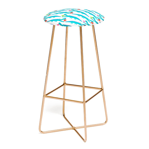 Andi Bird Alligator Love Aqua Bar Stool