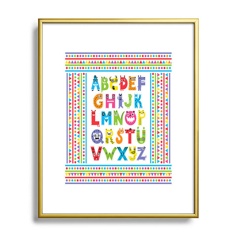 Andi Bird Alphabet Monsters Metal Framed Art Print