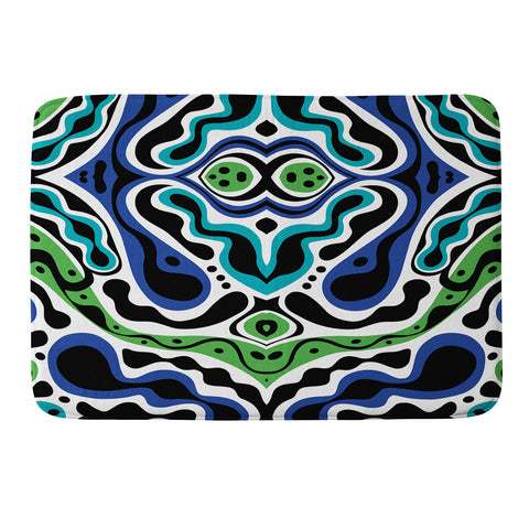 Andi Bird Beat Goes On Blue Memory Foam Bath Mat