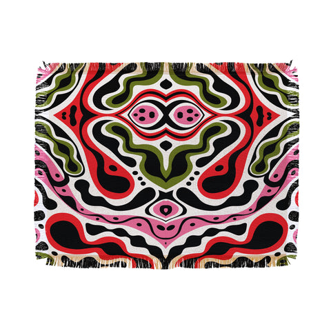 Andi Bird Beat Goes On Red Throw Blanket