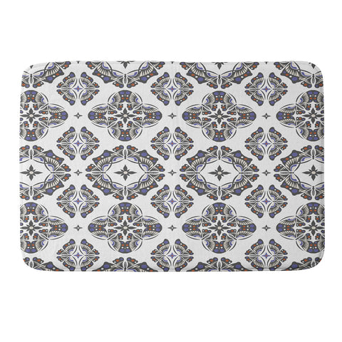 Andi Bird Butterfly Ornamental Beige Memory Foam Bath Mat