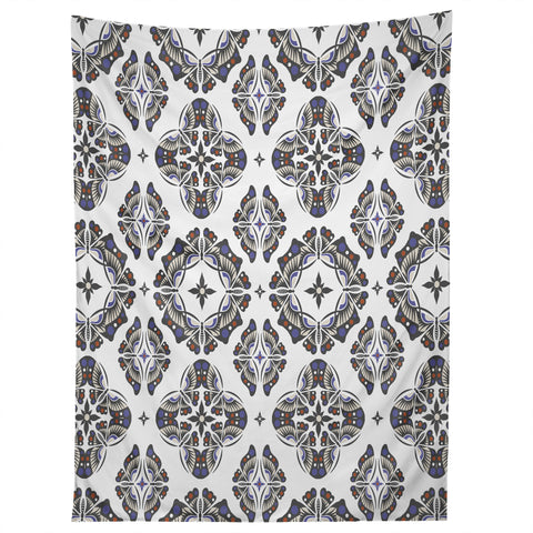 Andi Bird Butterfly Ornamental Beige Tapestry