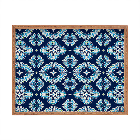 Andi Bird Butterfly Ornamental Blue Rectangular Tray