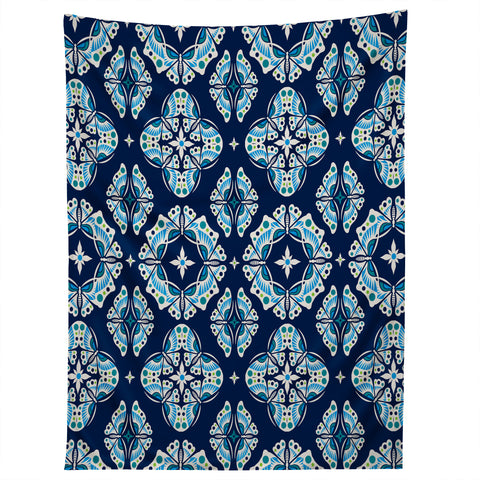 Andi Bird Butterfly Ornamental Blue Tapestry