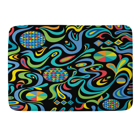 Andi Bird Cartwheel Black Memory Foam Bath Mat