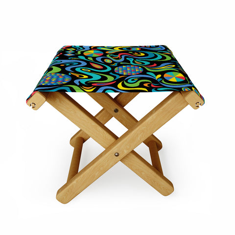Andi Bird Cartwheel Black Folding Stool