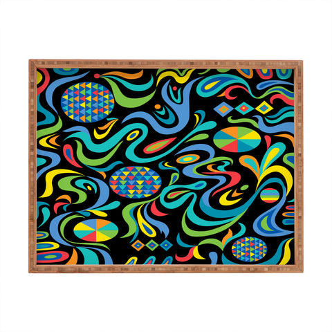 Andi Bird Cartwheel Black Rectangular Tray