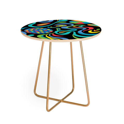 Andi Bird Cartwheel Black Round Side Table