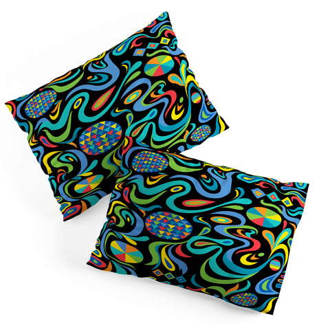 Andi Bird Cartwheel Black Pillow Shams